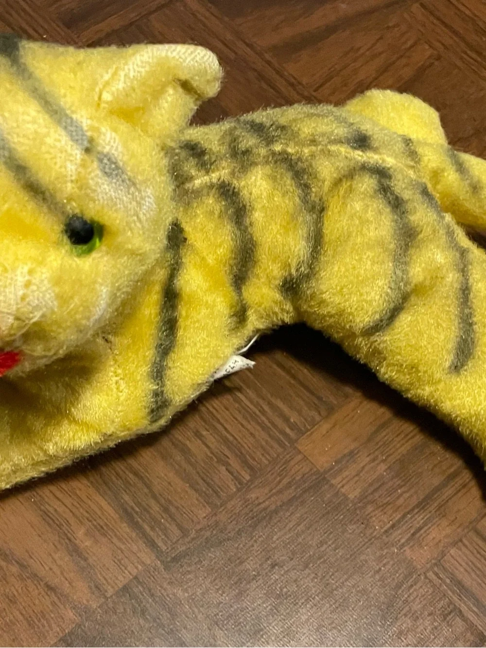 Vintage Small Yellow Tiger Stuffed Animal 50s/60s Carnival Prize